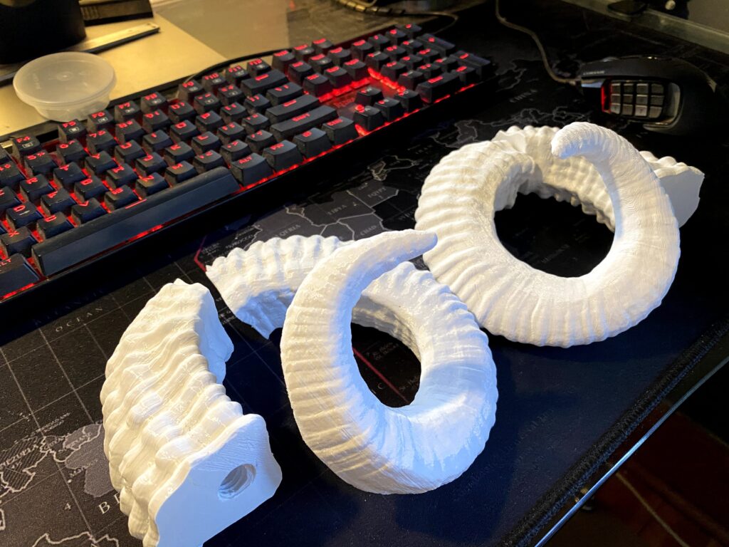 3D printed decorative horns